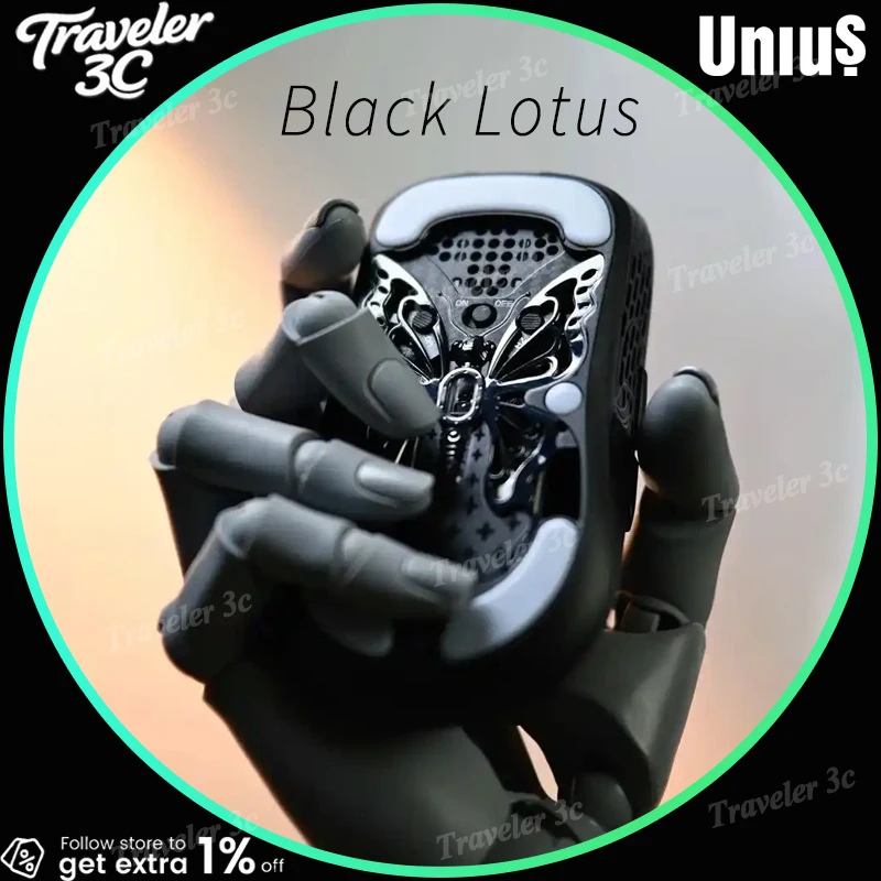 

UNIUS Black Lotus Carbon Fiber Gaming Mouse Ultralight Weight 39g Huano/Fswq Micro Switches 8kHz Polling Rate Hollow Mouse PC