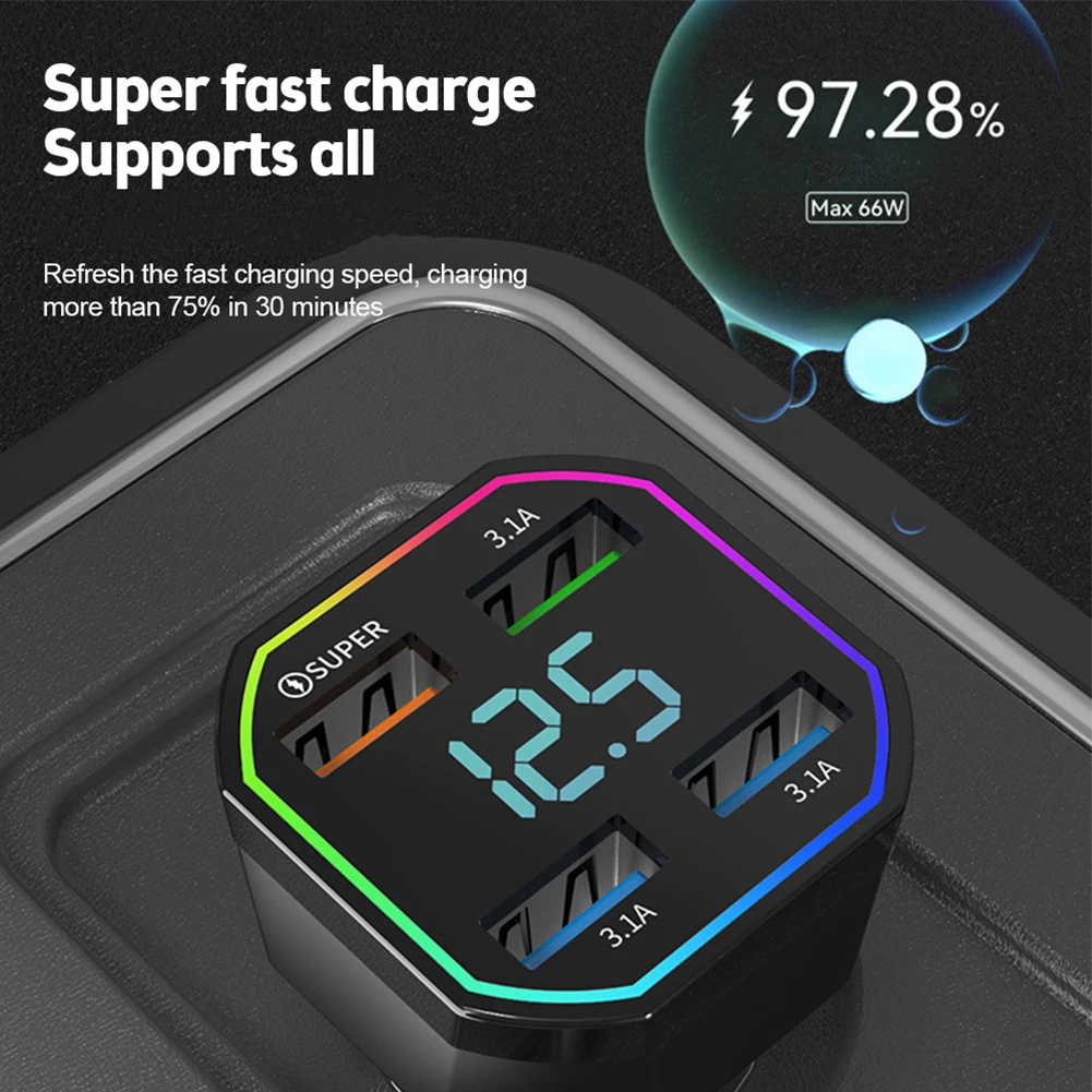 Szybka ładowarka samochodowa 63W USB-C PD QC do telefonu