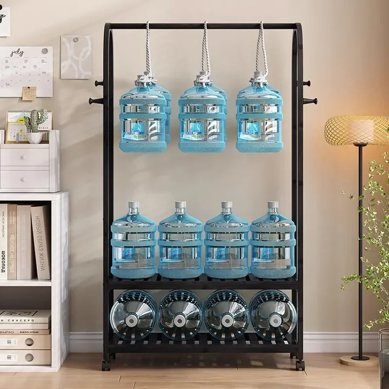 Firm Bedroom floor-to-ceiling balcony clothes pole rack Nanzhu coat rack cabinet room storage rack