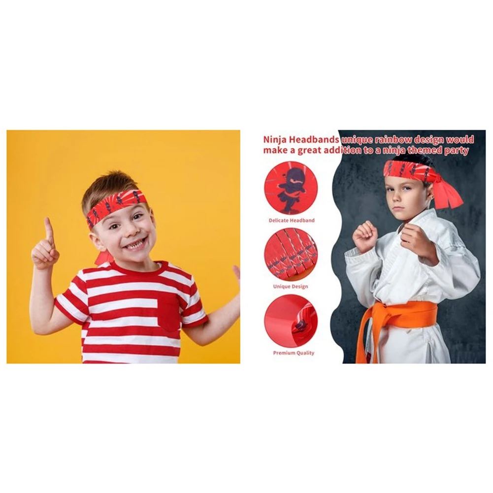 ABYB Karate Birthday Party Favors, Colorful Karate Themed Headbands, Birthday Party Supplies for Kids Boys and Girls. view 4