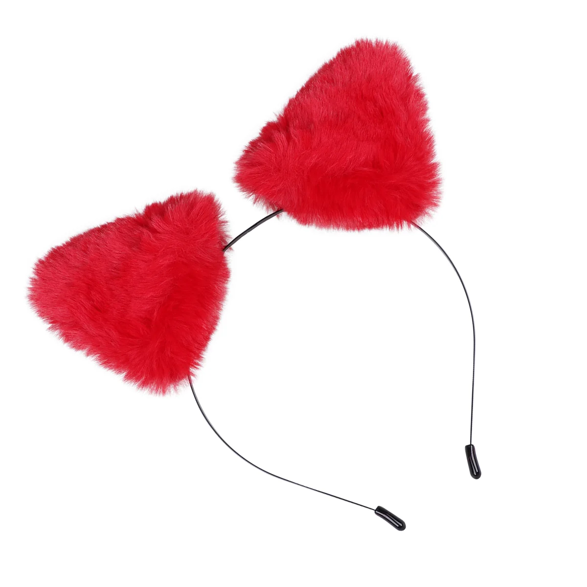 

Red Adorable Animal Ear Hair Hoops Fluffy Headband Decorative Headdress Metal Hair Bands Party Favors Supplies