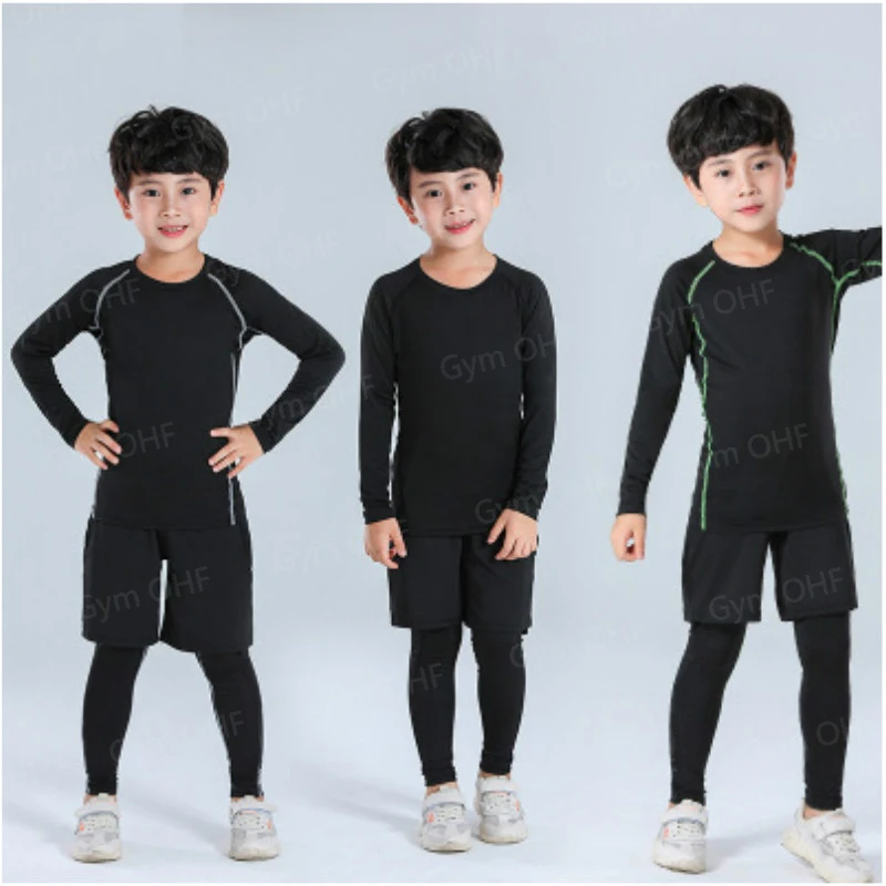 Skull Tracksuit Children\'s Rashguard jiu jitsu Kickboxing Compression Suit Boxing Jerseys Gym Jogging Training Kids Sportswear