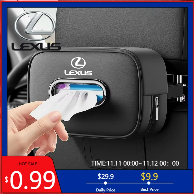 

Car Sticker Leather Car Tissue Box Holder Back Seat Storage Bag For Lexus RX300 IS200 IS250 ES350 Ct200h UX250h NX300h RX350 ES3