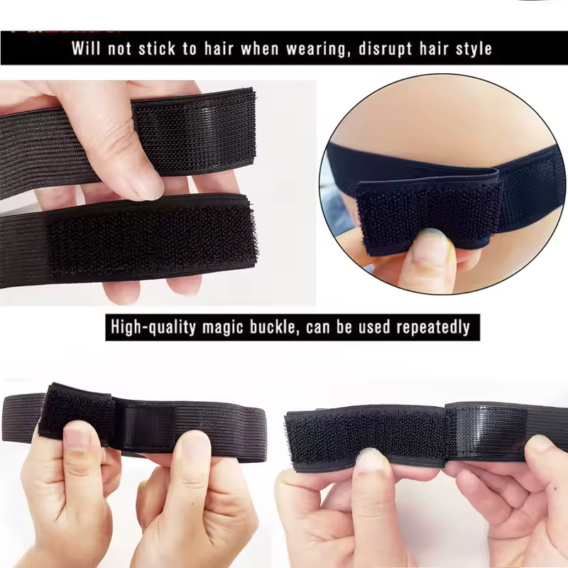 Fashion Hair Elastic Band For Wigs Adjustable Edge Scarf Elastic Headband With MagicTape for Women Lace Wigs - Image 5