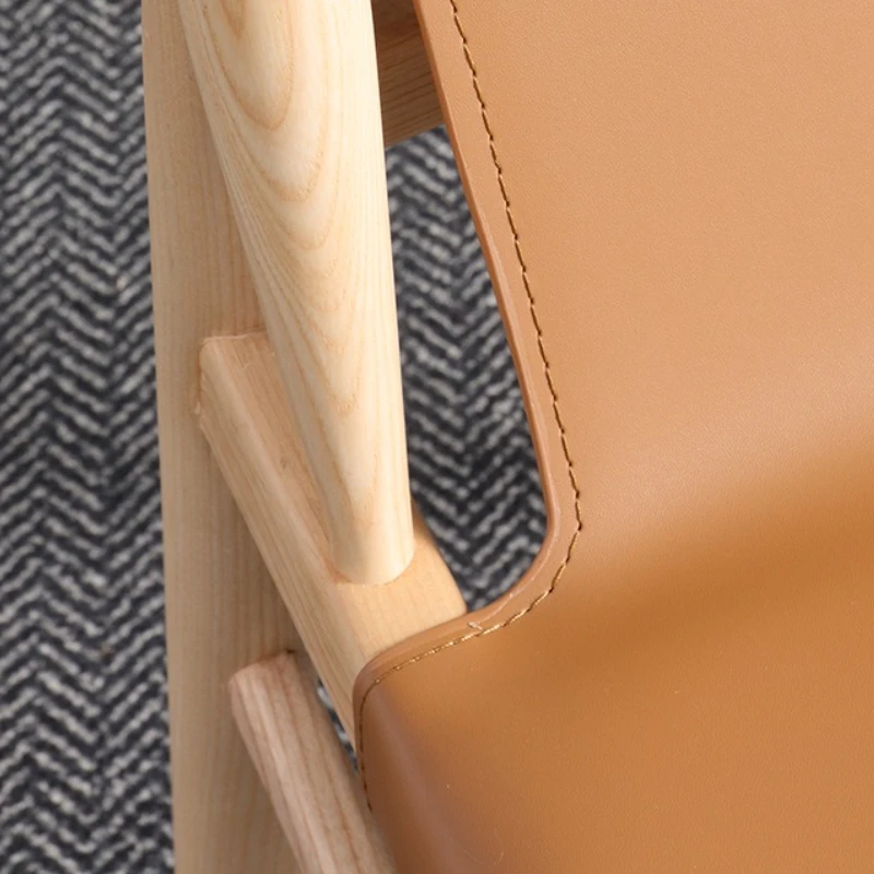 كراسي تناول الطعام المصنوعة من الجلد ذات سرج من Homestay بتصميم خشب الرماد كراسي تناول الطعام لحفلات الفنادق أثاث منزلي بسيط سيلا كوميدور Lscy