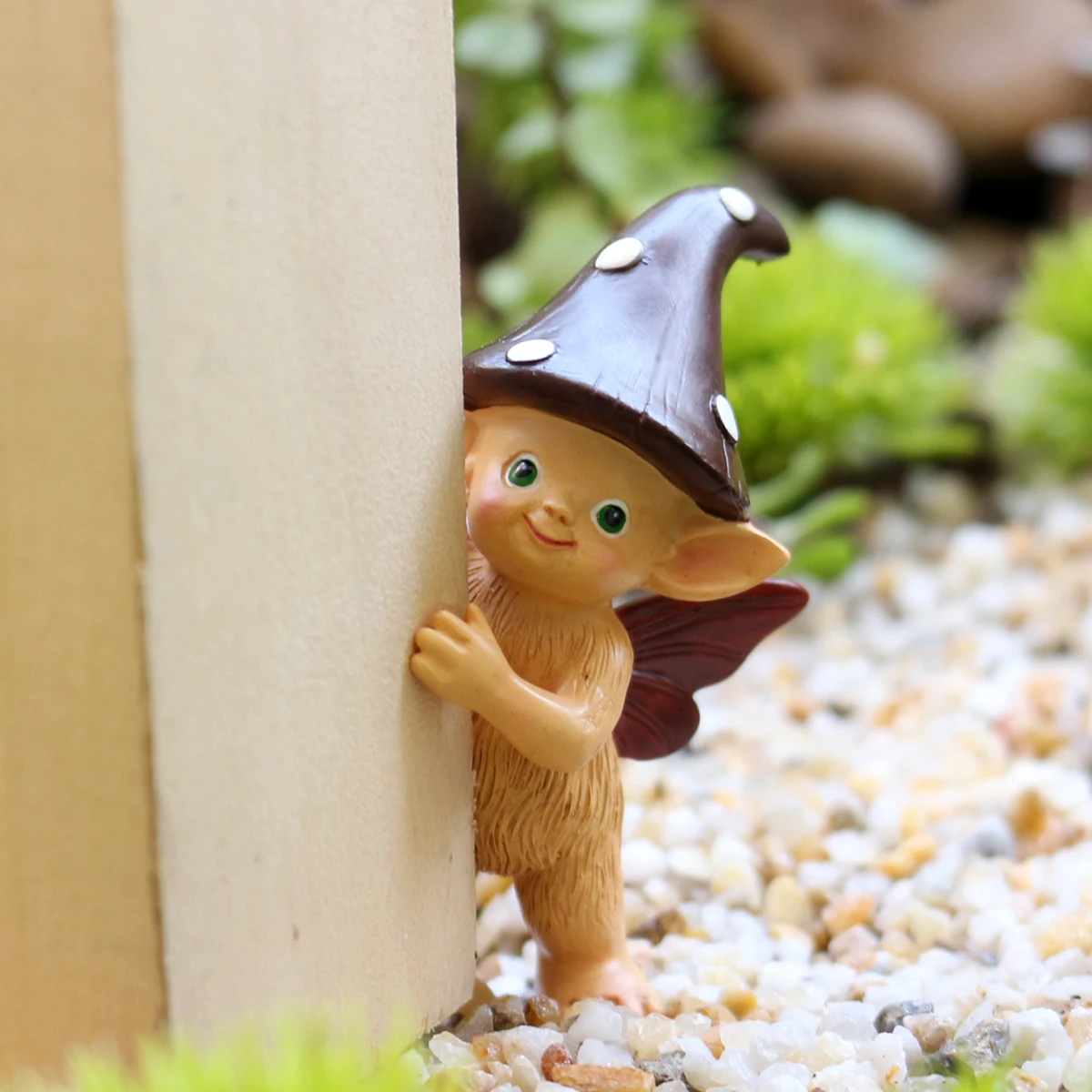 

1, шляпа эльфа, креативная садовая бонсай, забавная статуя сцены, украшение для домашнего рабочего стола, осторожно подготовленный подарок