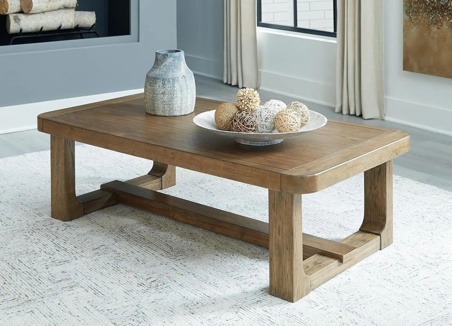 

Signature Design by Ashley Cabalynn Traditional Farmhouse Coffee Table, low coffee table