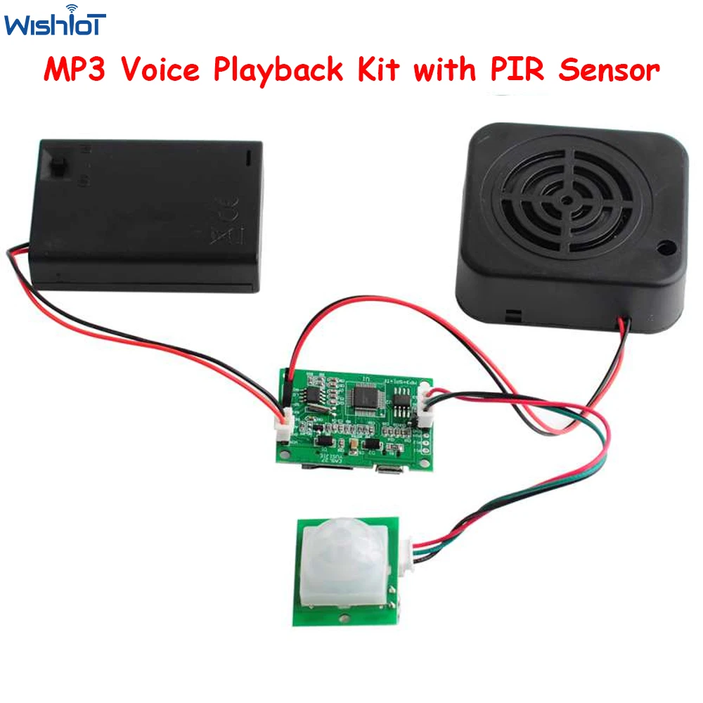 DIY MP3 Music Voice Playback Kit with PIR Sensor Sound Recording Module USB Download Support TF Card for Gift Store Welcomer