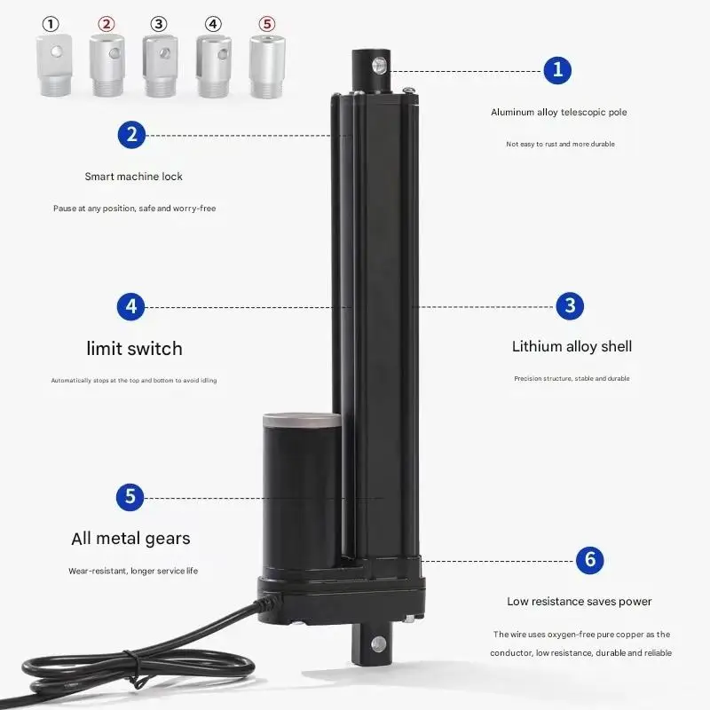 200-300mm Stroke Linear Actuator | 4000N High-Thrust with Customizable Options for Industrial Use