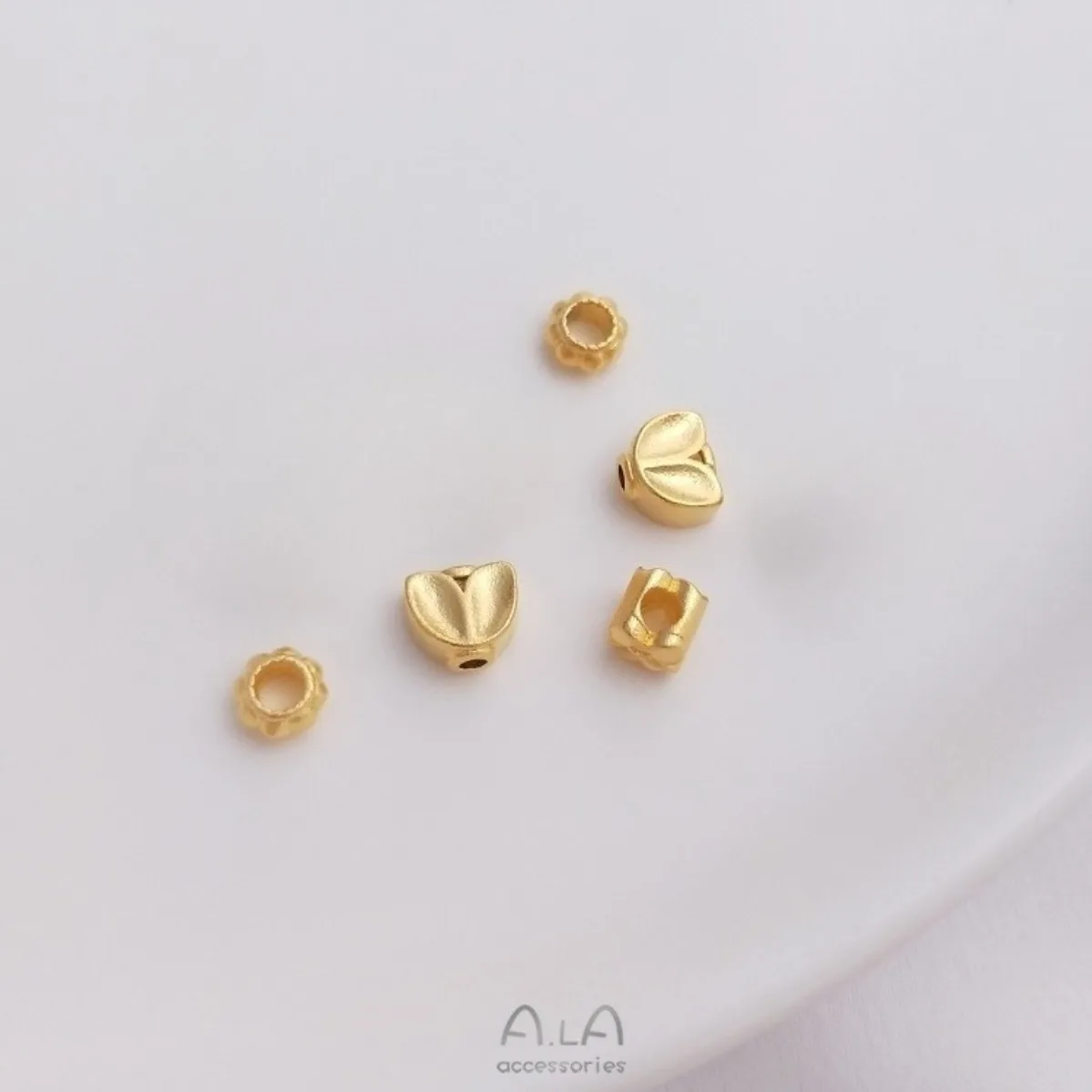Brass Gold Tone Large Hole Pumpkin Flower Spacer Beads DIY Red String Bracelet Jewelry Making Findings