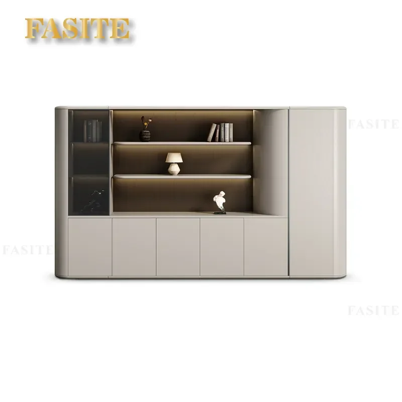 For Office Wooden File Cabinet Modern Low Partition Locker Simple Background Storage Furniture for Company Staff Workspace
