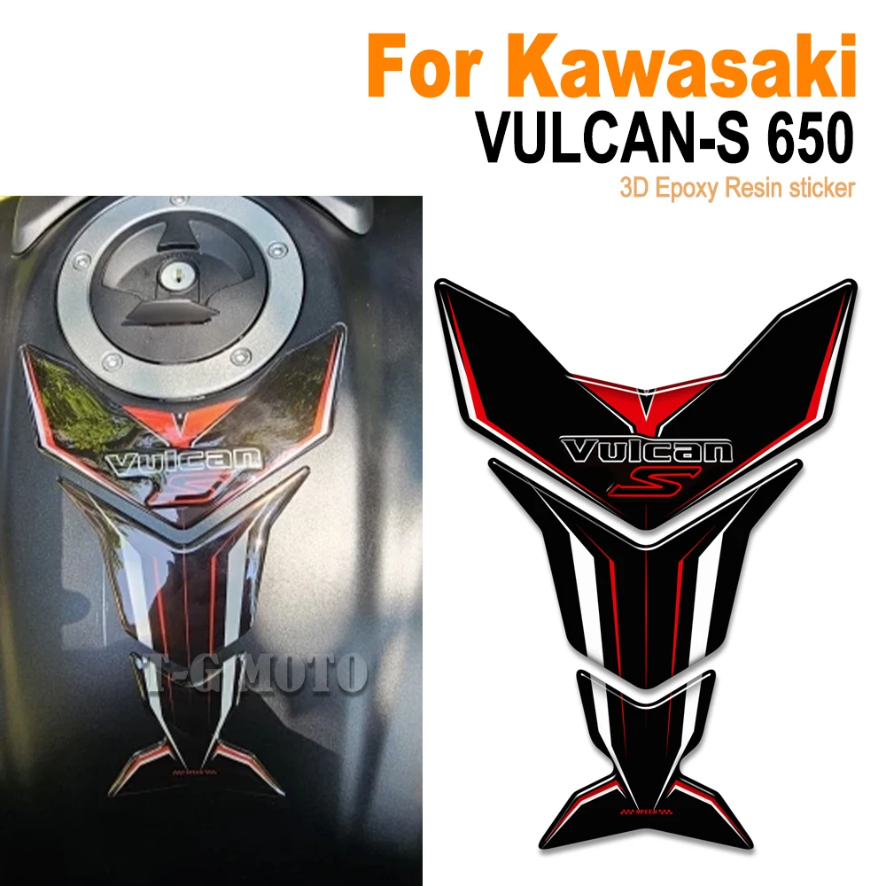 

For Kawasaki VULCAN-S 650 VULCAN S 650 3D Stickers Motorcycle Fuel Oil Tank Pad Kit Knee Protection Decals VULCANS VN650