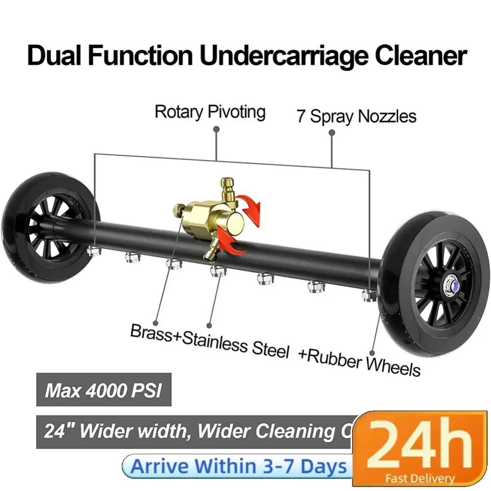 

22-дюймовая удлиненная водяная щетка для мойки днища автомобиля и локомотивов, 3-секционная, для очистки днища, быстроразъемное соединение 1/4, 4000 PSI