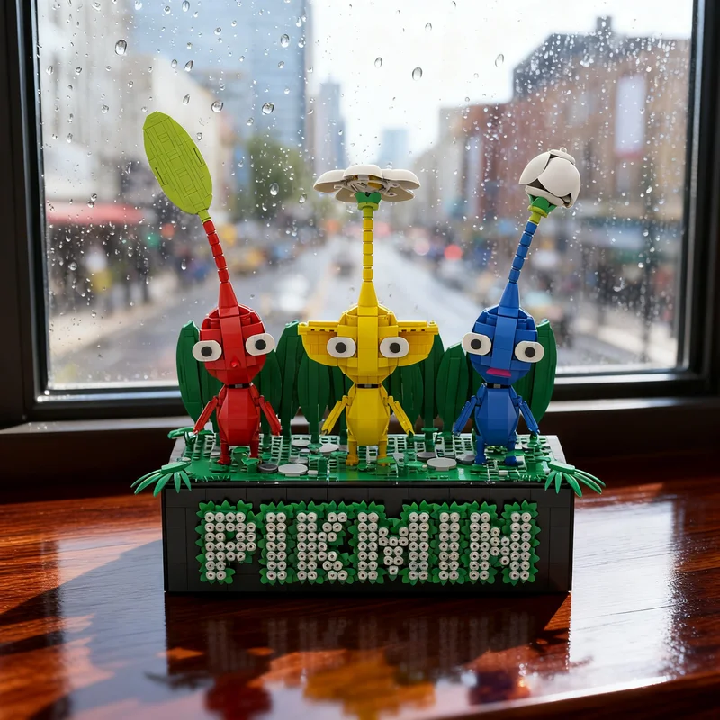 

1834pcs MOC Pikmin Model Building Blocks DIY Gift Creative Collectible Display Decor Premium Adult Kids Desk Home Toy Assemble