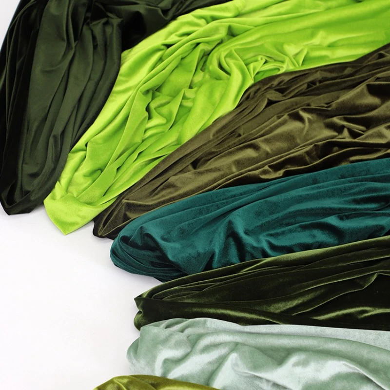 Green Velvet Fabric Wedding Veil Background Decoration Stage Performance Clothing Soft Bag Home Cloak DIY Sewing Material Cloth