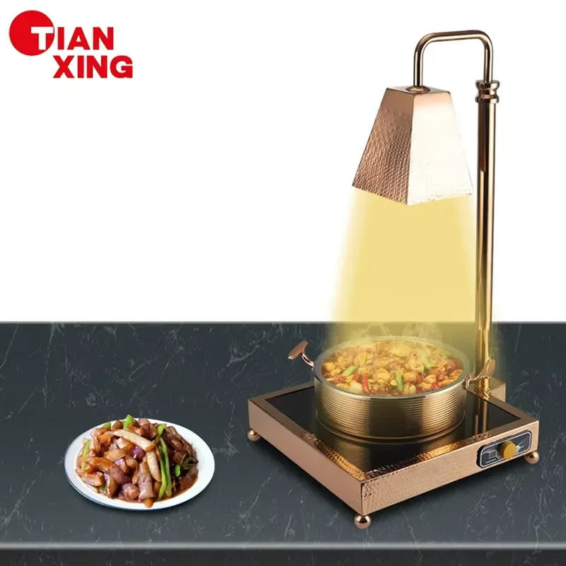 Commercial Stainless Steel Electric Food Warmer Lamp Desktop Heating Light for Restaurant Hotel Buffet Self Service Display