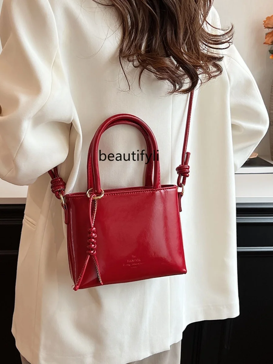 High Sense Hand Holding Bucket Bag Summer New Fashion Trendy Shoulder Bag Simple Casual All-Match Women's Bag