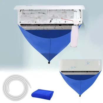 두꺼운 클리너 에어컨 청소 커버 가방, 수도관 포함 PVC 가방, 가정용 1-1.5P 스플릿 행잉 에어컨 도구, 95cm 