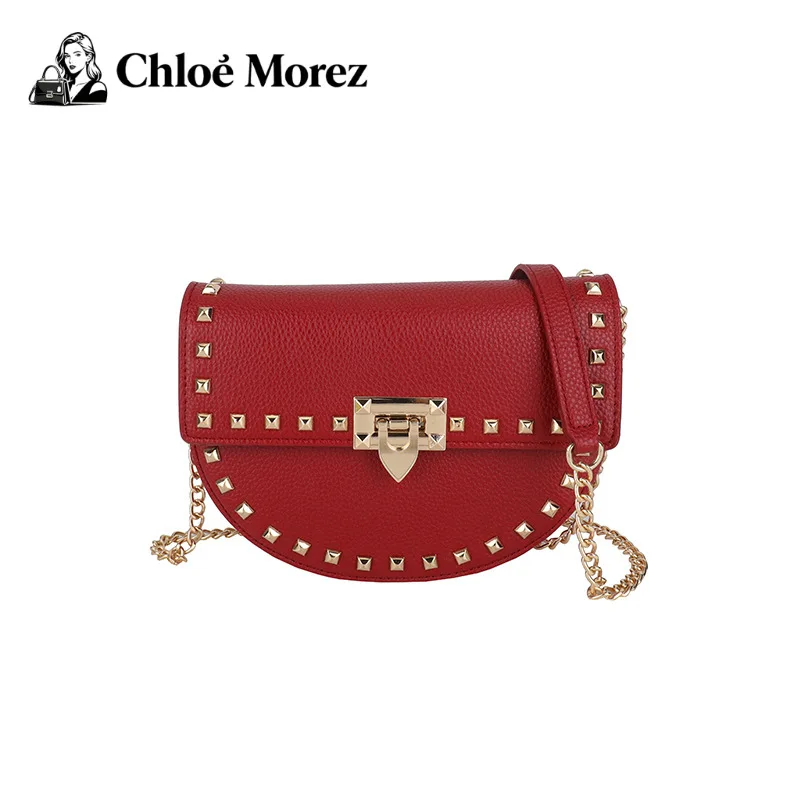 

Popular Small Bag, Fashionable Rivet Shoulder Bag, Women's Versatile Chain Saddle Bag Bag for Women
