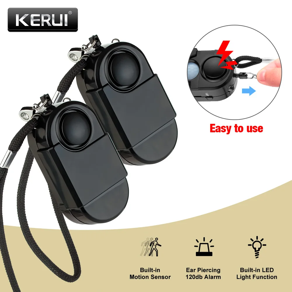 PIR Motion Sensor Human Body Infrared Detector Security Alarm 120dB Loud Siren Movement Smart Home Burglar Protection Portable Mini Personal Safety Camping