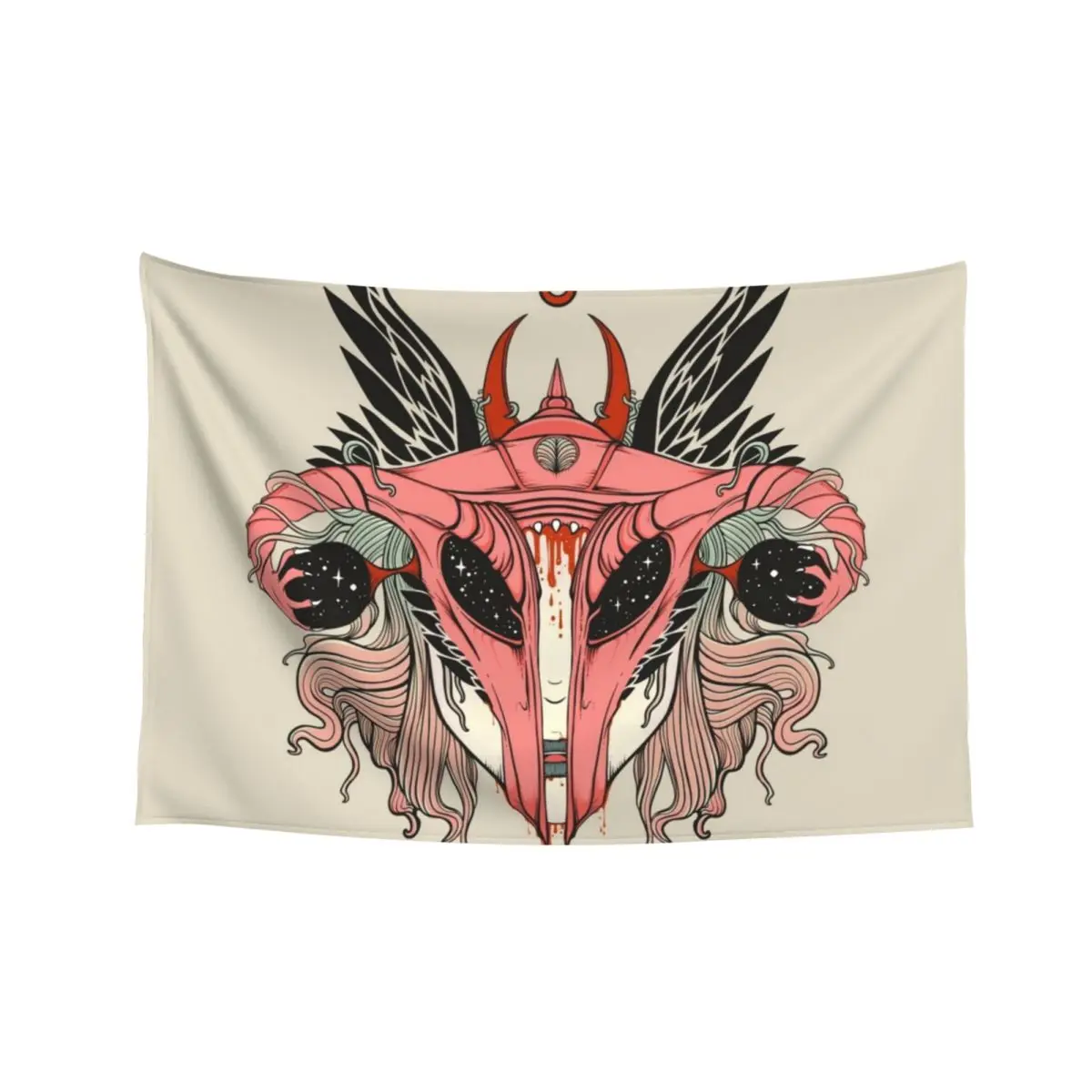 

Shield Maiden Uterus & Ovary Helmet Tapestry Room Decoration Korean Style Room Decorations Aesthetics Tapestry