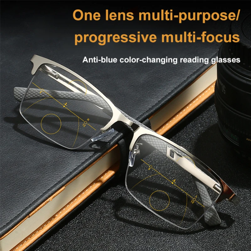 

Intelligent color change eye protection glasses Dark color under the sun presbyopia Colorchanging sunshade UV protection