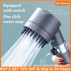 3 Spray Modes Massage Shower Head with Replacement Hose/Bracket/Cotton Filters Handheld High Pressure Showerhead Bath Rainfall