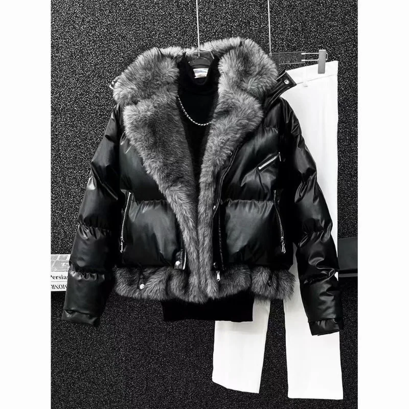 

Новый высококачественный дизайн, осенне-зимние кожаные куртки на хлопковой подкладке, теплая верхняя одежда из искусственной шерсти из двух частей, мужские куртки из искусственной кожи
