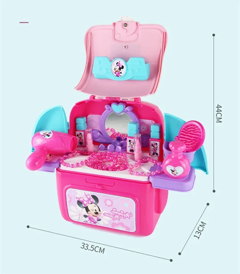 [Disney]2 in1 Mickey Minnie แต่งหน้า Playset เด็กกล่องเครื่องมือชุดของเล่นหมอเล่นชุดกระเป๋าเป้สะพายหลังของเล่น play house ชุดของเล่นเด็กของขวัญเด็ก