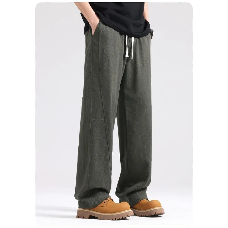 

Pure Cotton Workwear Pants for Men 2026 Summer Loose Men's Sweatpants for Sportswear Straight-leg Casual Long Pants Men Spring