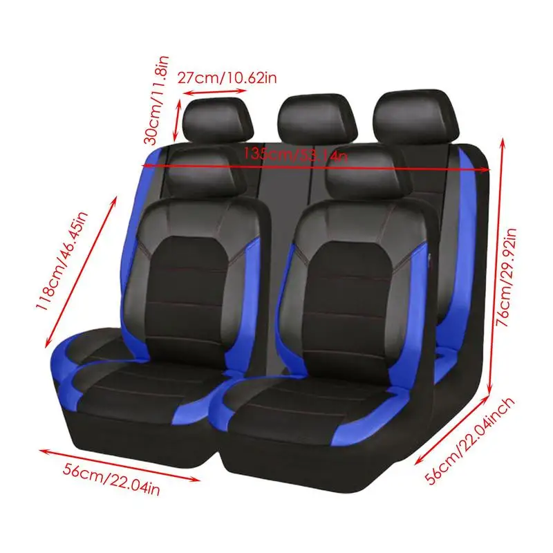 Waterproof And Durable Car Seat Protective Cover Auto Sports Universal Leather Car Seat Cover Set Auto Seat Case For Cars SUVs