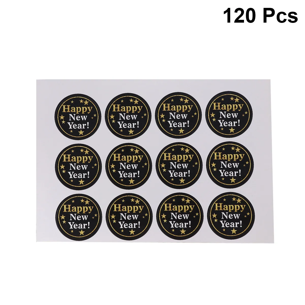 

120 шт. круглых наклеек «С Новым годом» самоклеящиеся этикетки для пакетов с печеньем, упаковки для выпечки, украшения подарков