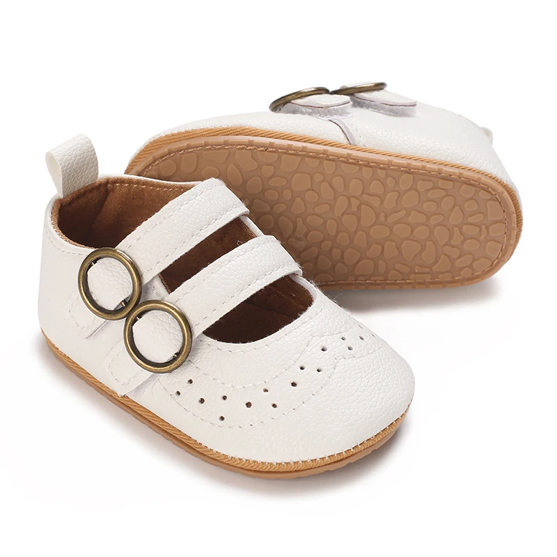 Sepatu Bayi Baru Lahir 0-18M Baru Lucu Musim Semi dan Musim Gugur Sepatu Putri Bayi Anti Selip Sol Karet Lembut PU Sepatu Jalan Kaki