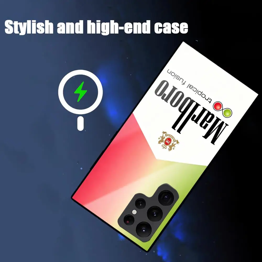 Hot Brand M-MarlboroES Smoke Phone Case For Samsung S26 S25 S24 S23 S22 S21 S20 Plus Ultra Fold A Glass Magnetic Case view 3