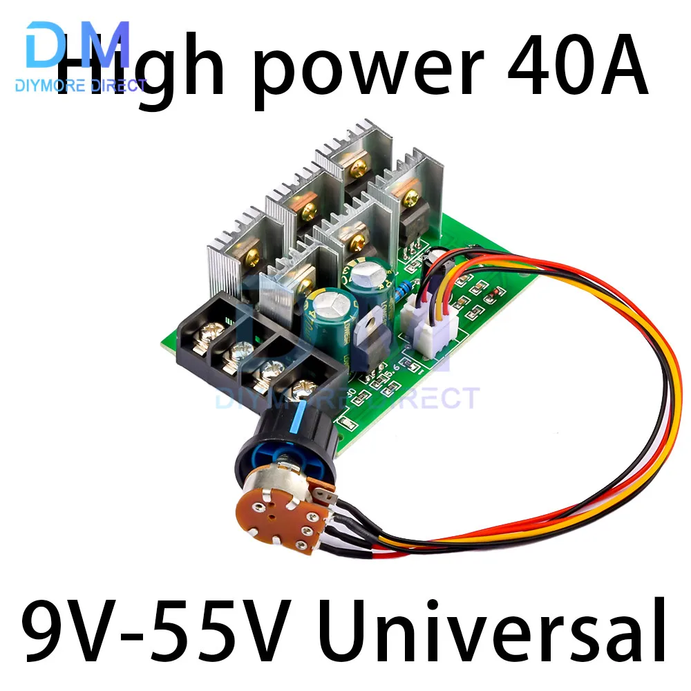 DC 9-55V 40A 2000W PWM DC Motor Pump Speed Regulator High Power Speed Controller 9V 12V 24V 36V 48V Motor Governor Driver