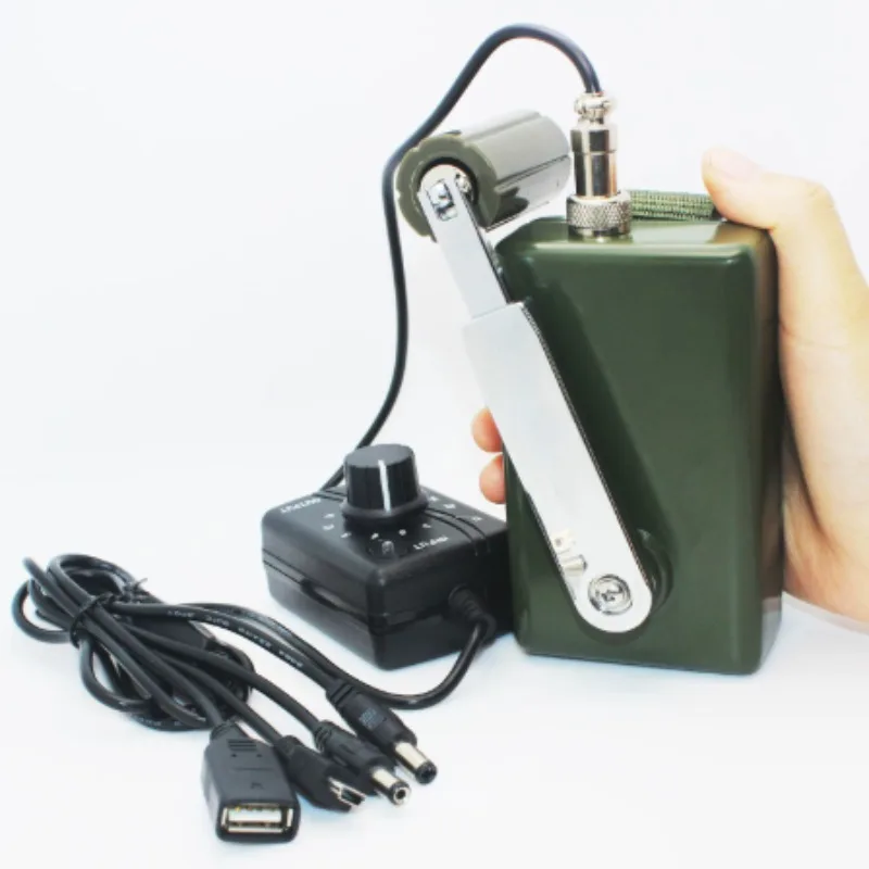 1 pcs New Small High Power Hand Generator Outdoor Professional Mute Emergency Mobile Phone Computer Charger Portable 30W/28V