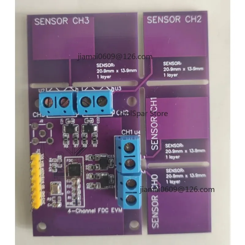 FDC2214 Capacitance Sensor Module Gesture Recognition Paper‑Counting Liquid‑Level Measuring For Electronic Design Contest