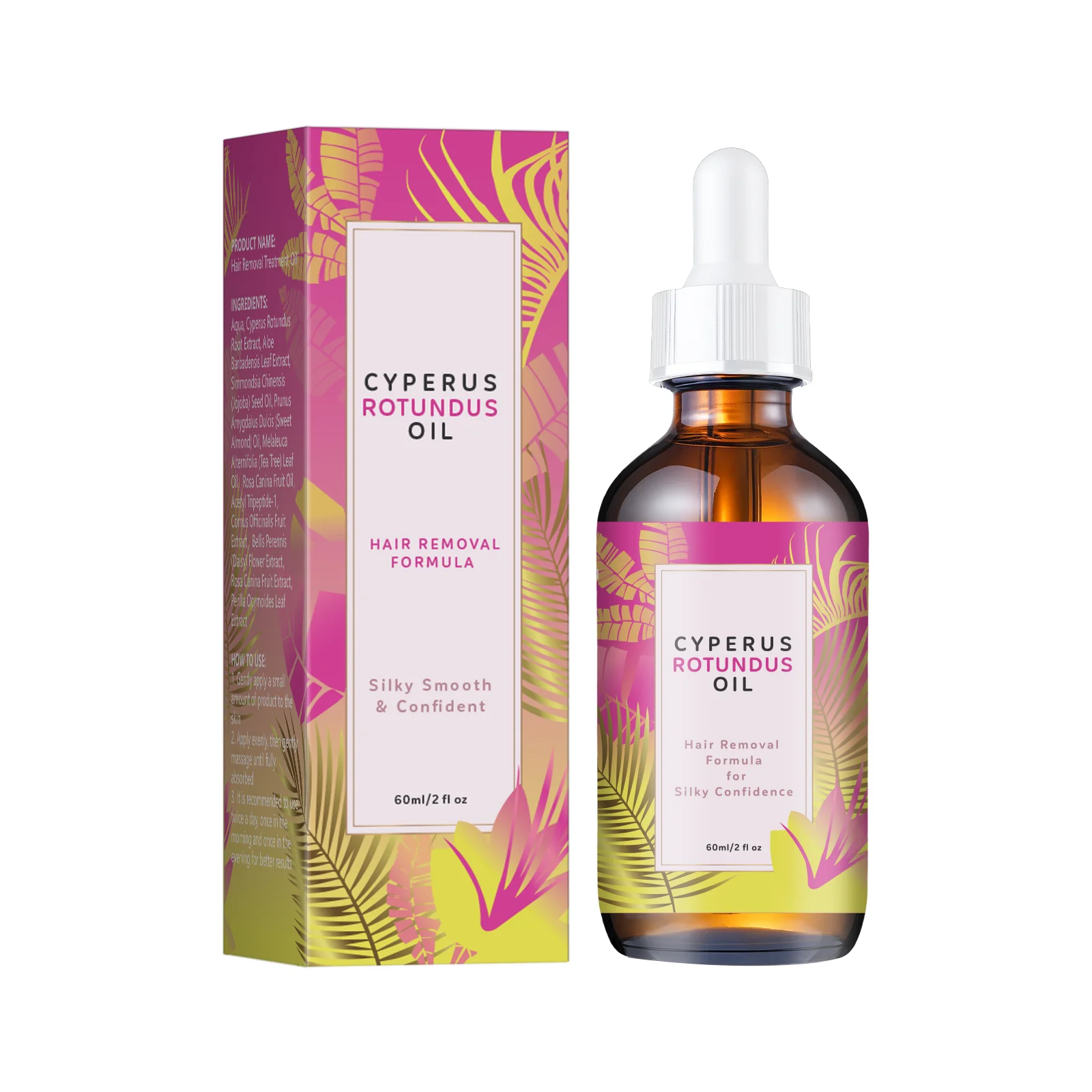 Huile d'épilation 60 ml - Inhibiteur naturel de la croissance des cheveux avec huile de jojoba et d'