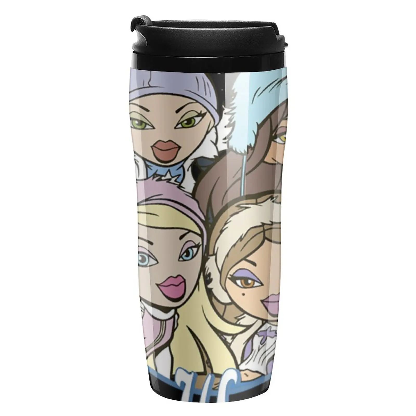 Bratz Winter Wonderland Bratz Circle Portrait Coffee Mug to Go Makeup Angel Style Feminsim Fashion Travel Custom Water Bottle