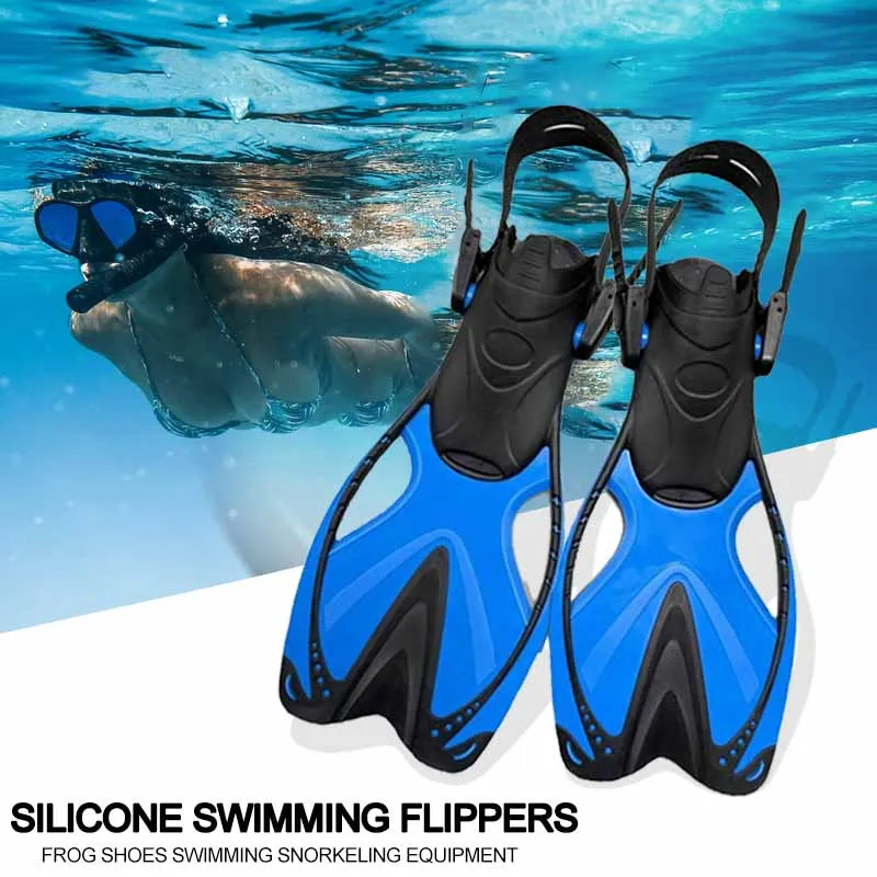 Long Diving Fins Hildren's Adjustable Swimming Fins Snorkeling Diving Equipment Outdoor Silicone Scuba Diving Shoes Men Women