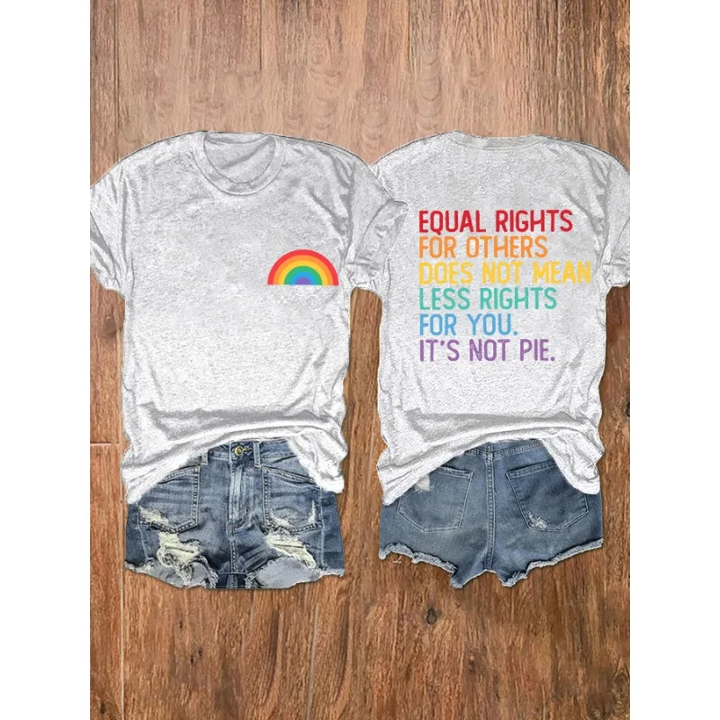Pride Month Gift Women's Summer Casual Round Neck Short Sleeve Printed T-shirt