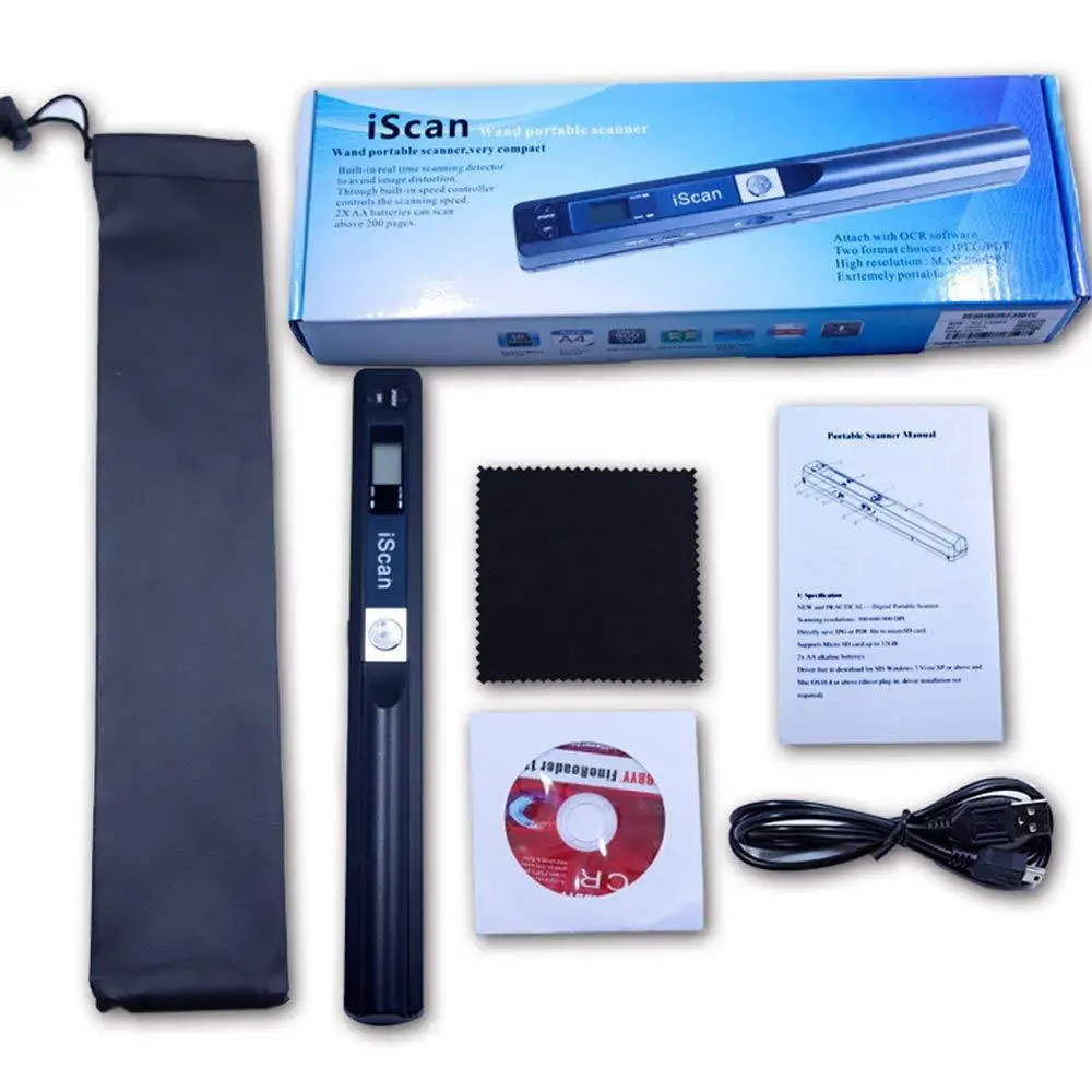 iScan Handheld Scanner A4 Document Fast HD 900DPI USB Wireless Scanner for Work Study Photo Receipts Scan JPG/PDF Word/Excel