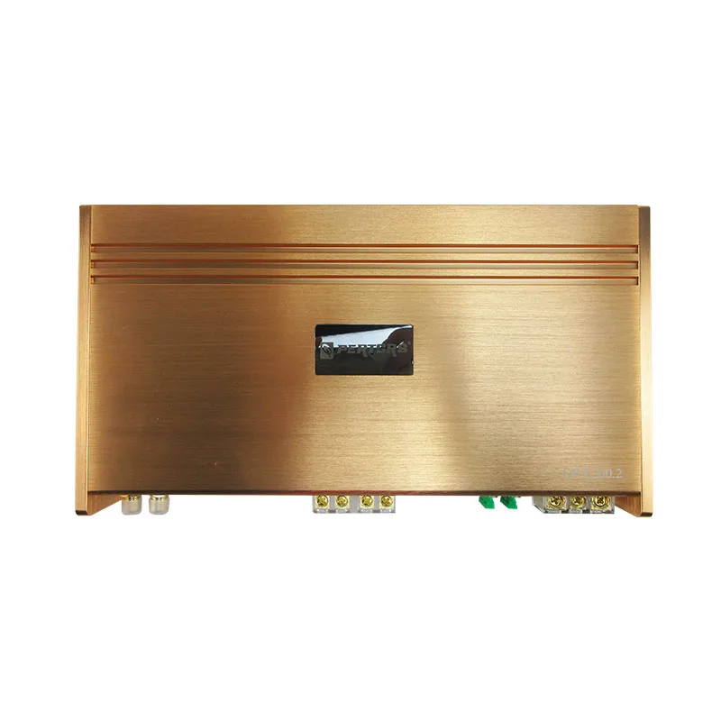 Aluminum casing E200.2 RMS 200W*2@4Ω Car Audio 2-Ch AB Class Amplifier RMS 300W*2@2Ω Nickel-plated terminal Safety copper fuse