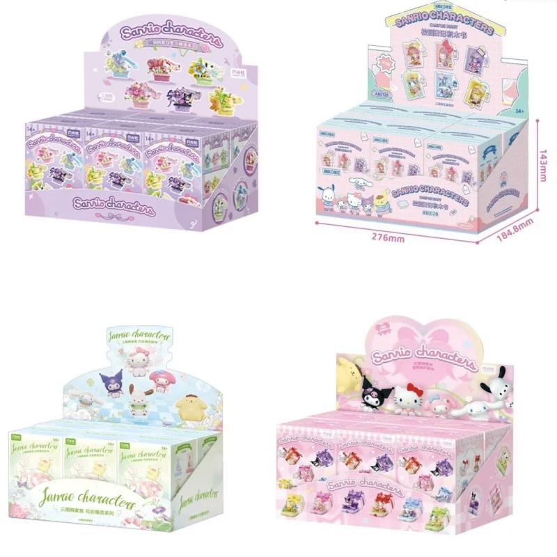 

Anime Sanrio Blind Box Flower Love Elf Series My Melody Kuromi Cute Assembled Ornaments For Collection Decoration