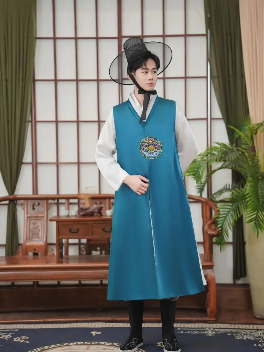 

New Korean Traditional Men's Hanbok Palace Wedding Performance Stage Performance Photography Korean Ethnic Costume Set