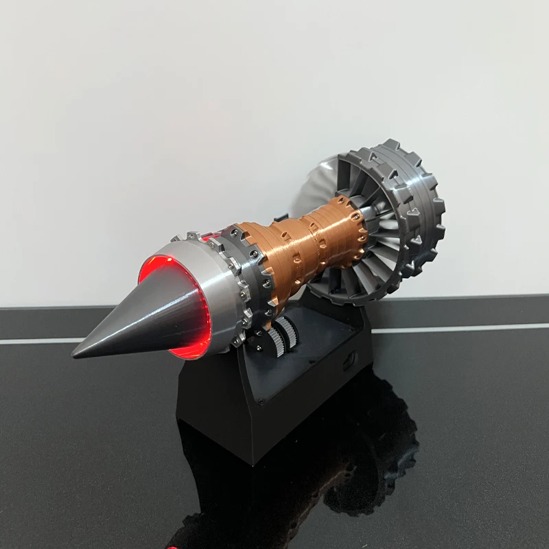 TR900 Aircraft Turbofan Engine Kit DIY Pushrod Red Engine Model 1/25 Electric Desktop Toy