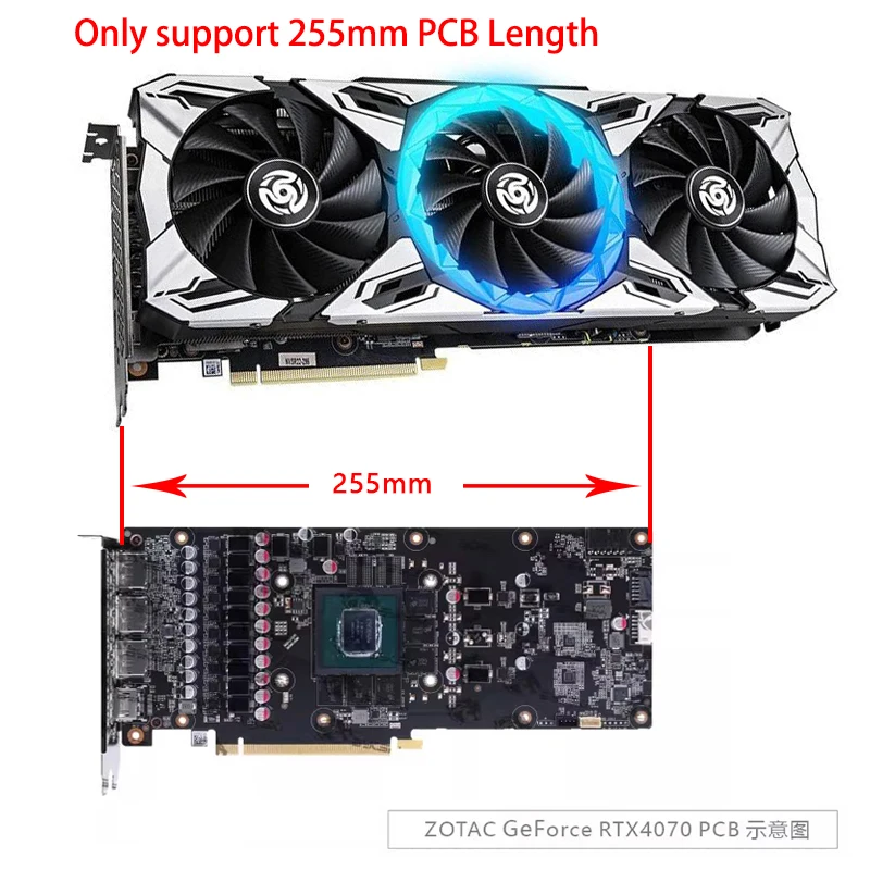 Bykski N-ST4070TITQ-X GPU Blok Gebruik voor ZOTAC RTX4070TI TQ 255mm PCB Lengte Versie Videokaart Waterkoeling/Volledige Cover/Radiator