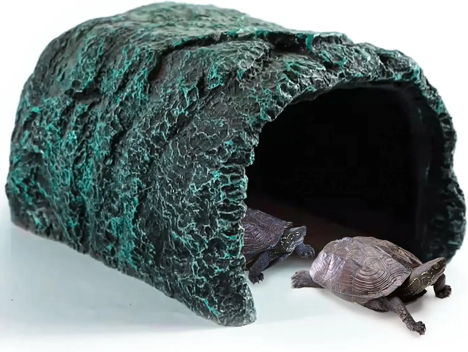 

Large Reptile Hideout Tortoise Hide Bearded Dragon Hideout Cave Shelter Resin Turtle Basking Platform Reptiles Habitat Decor Tan