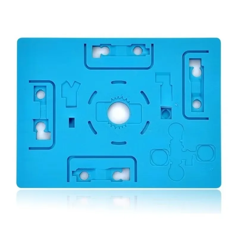 Blue Magnetic Silicone Repair Mat Anti‑slip Disassembly Tray Screw Storage Pad for Phone & Soldering Protection Work