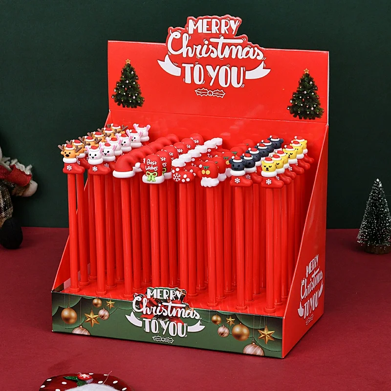 48Pcs/Lot Creative Halloween Series Gel Pens Cute Cartoon Christmas Neutral Pen Student Stationery Ghost Festival Gift Wholesale